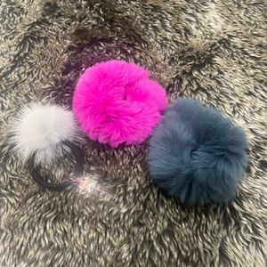 Set of 3 joceyln rabbit fur scrunchies , never worn!